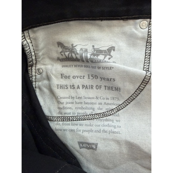 Levi's 505 Jeans Mens 40x32 Black Regular Fit Straight Leg Denim Zip Fly Cotton - Picture 11 of 12